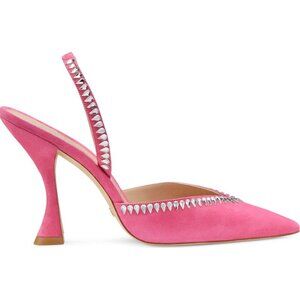 STUART WEITZMAN Made In Spain Suede Xcurve 100 Slingback Pumps